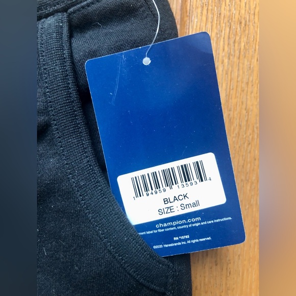 Champion black joggers with white lettering size small NWT - Picture 3 of 4